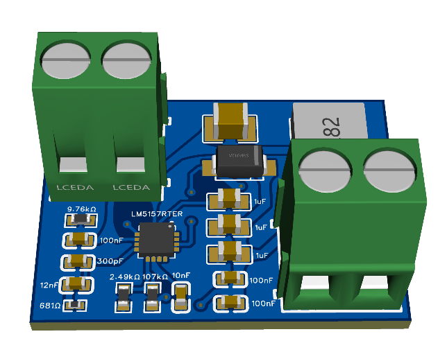 Boost 升压模块 PCB 三维图
