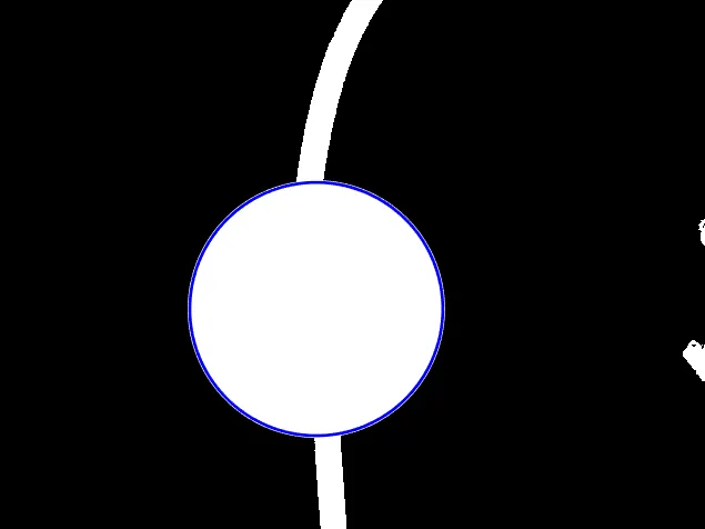 圆形检测测试图，展示输入图像和检测到的圆心位置