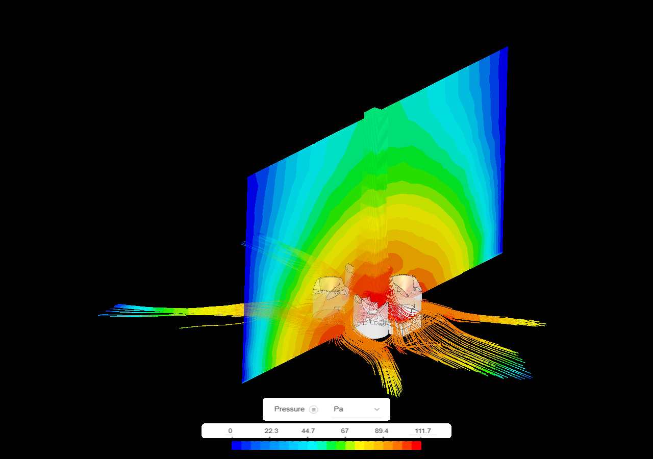 最终落台的 CFD 分析图