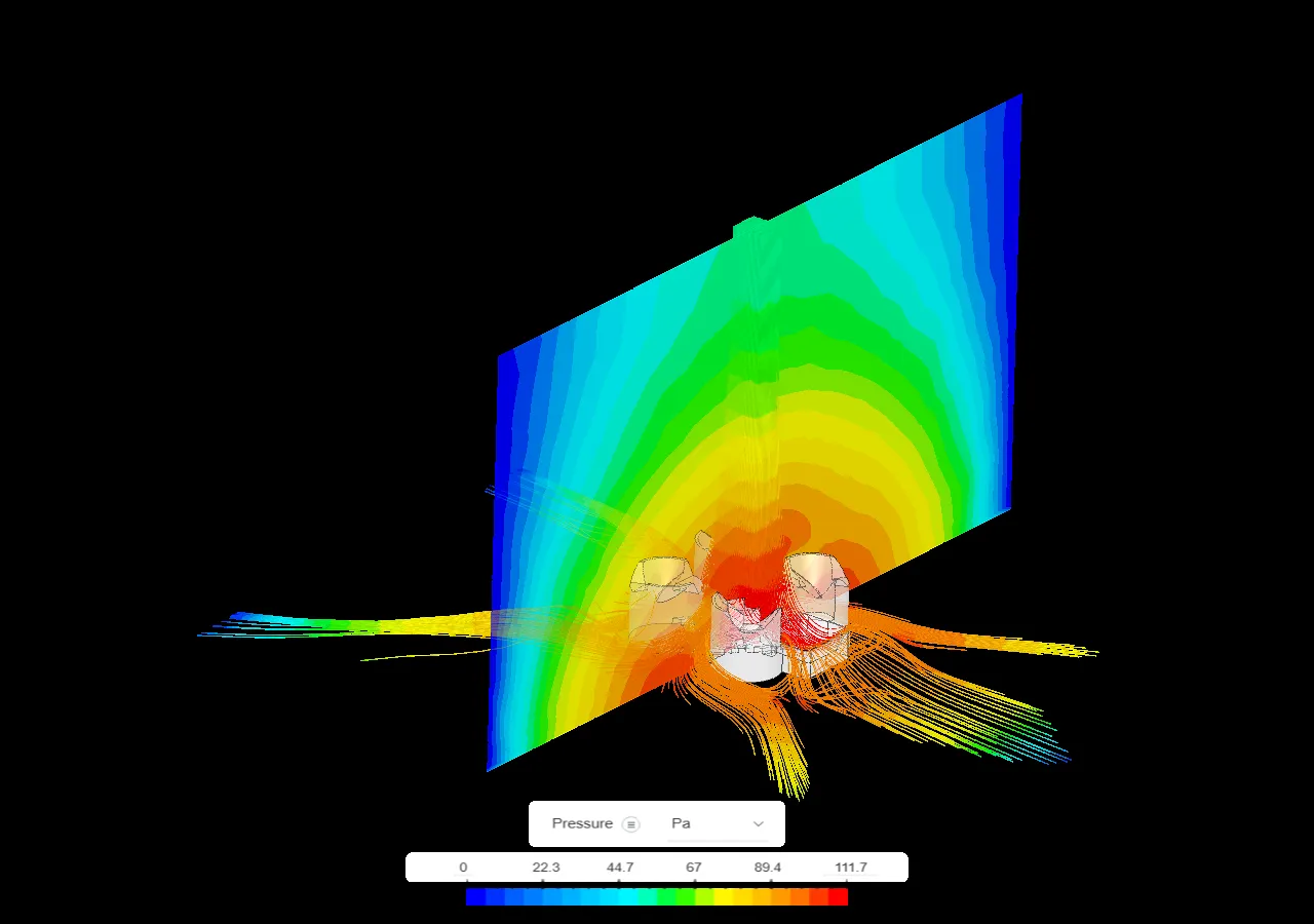 最终落台的 CFD 分析图